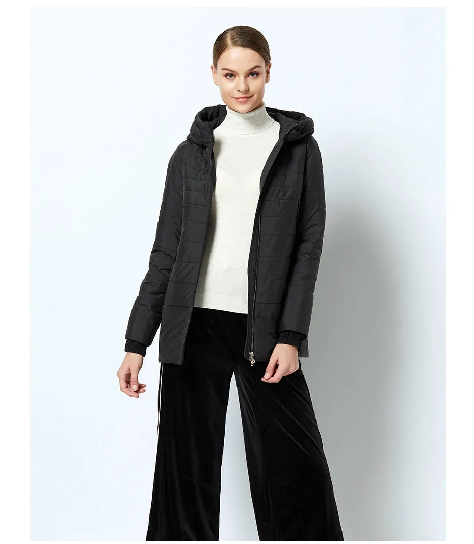 Women's Spring Thin Cotton-Padded Hooded Jacket