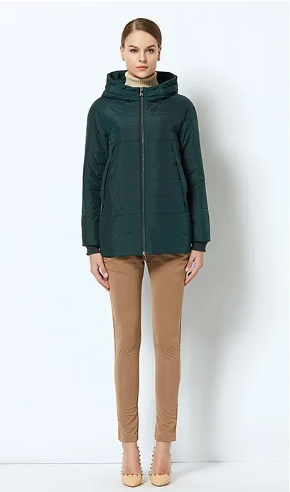 Women's Spring Thin Cotton-Padded Hooded Jacket
