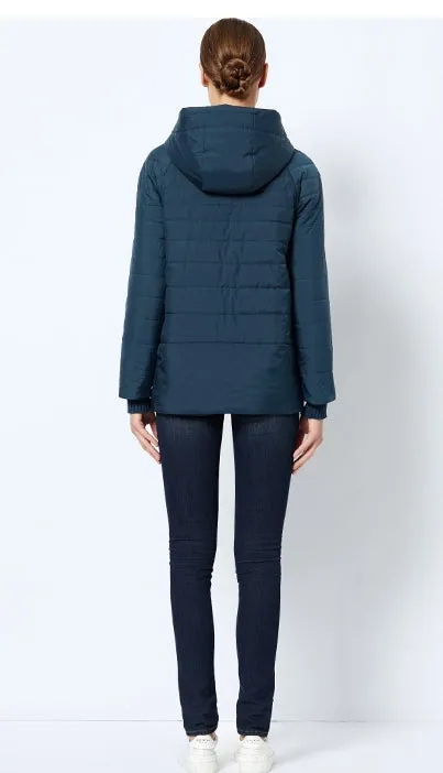 Women's Spring Thin Cotton-Padded Hooded Jacket