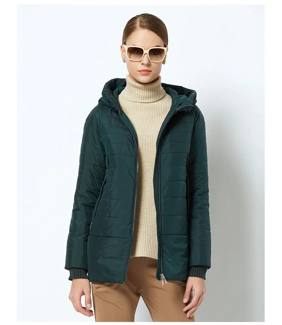 Women's Spring Thin Cotton-Padded Hooded Jacket