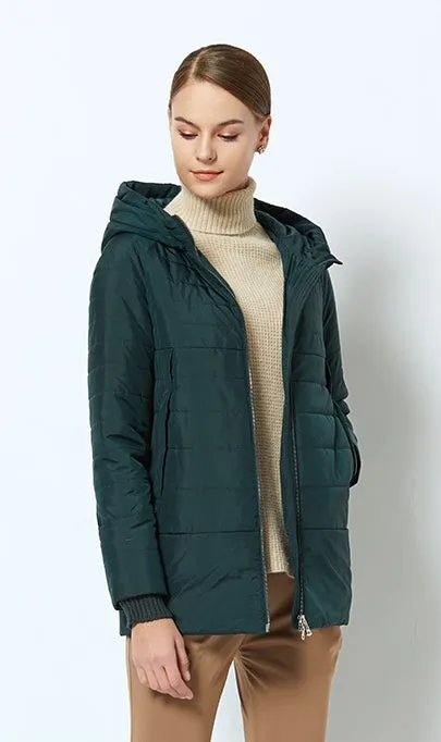 Women's Spring Thin Cotton-Padded Hooded Jacket