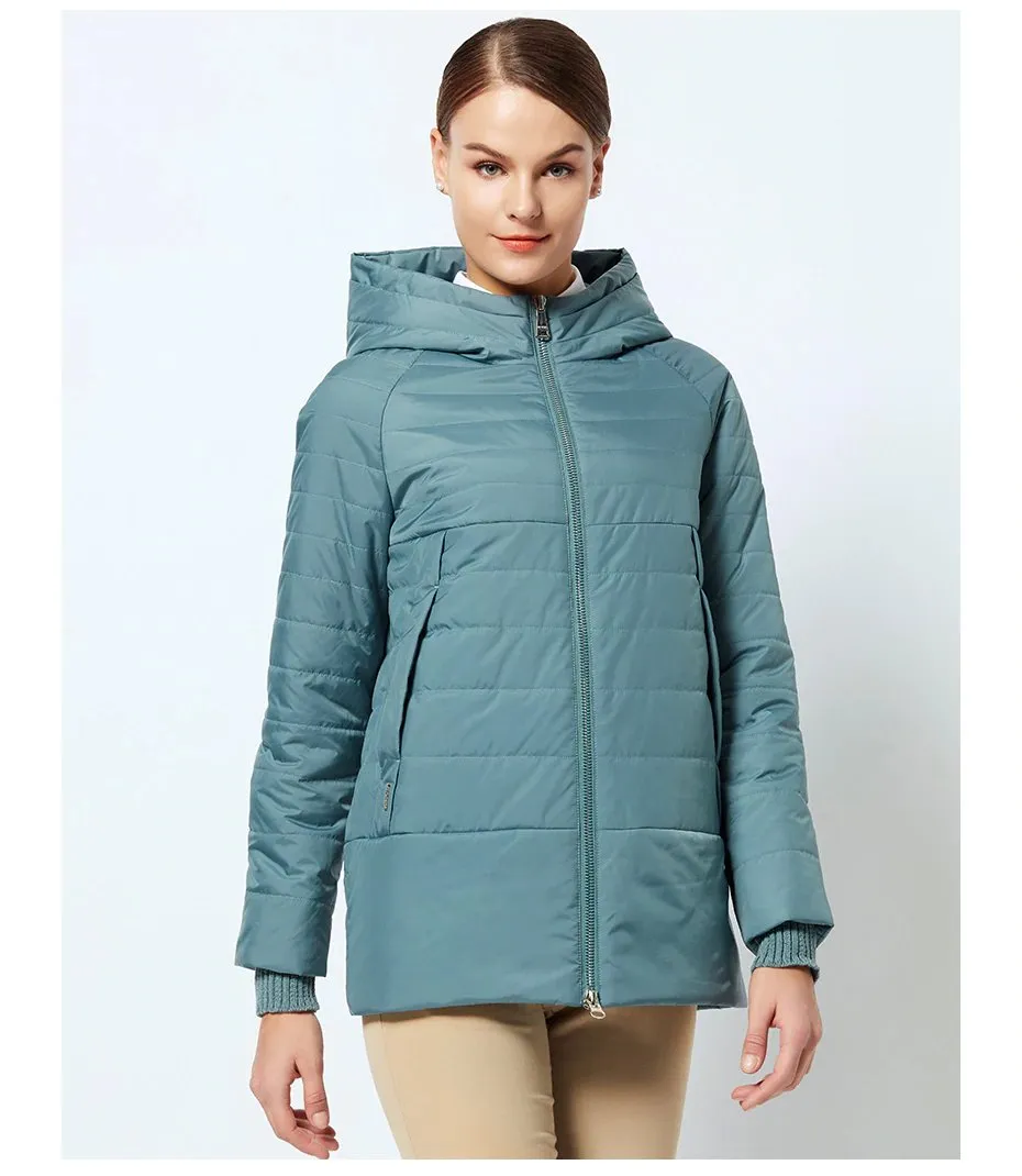 Women's Spring Thin Cotton-Padded Hooded Jacket