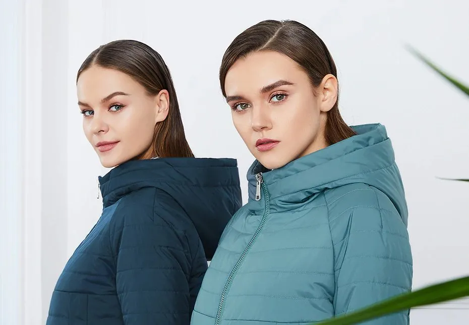 Women's Spring Thin Cotton-Padded Hooded Jacket
