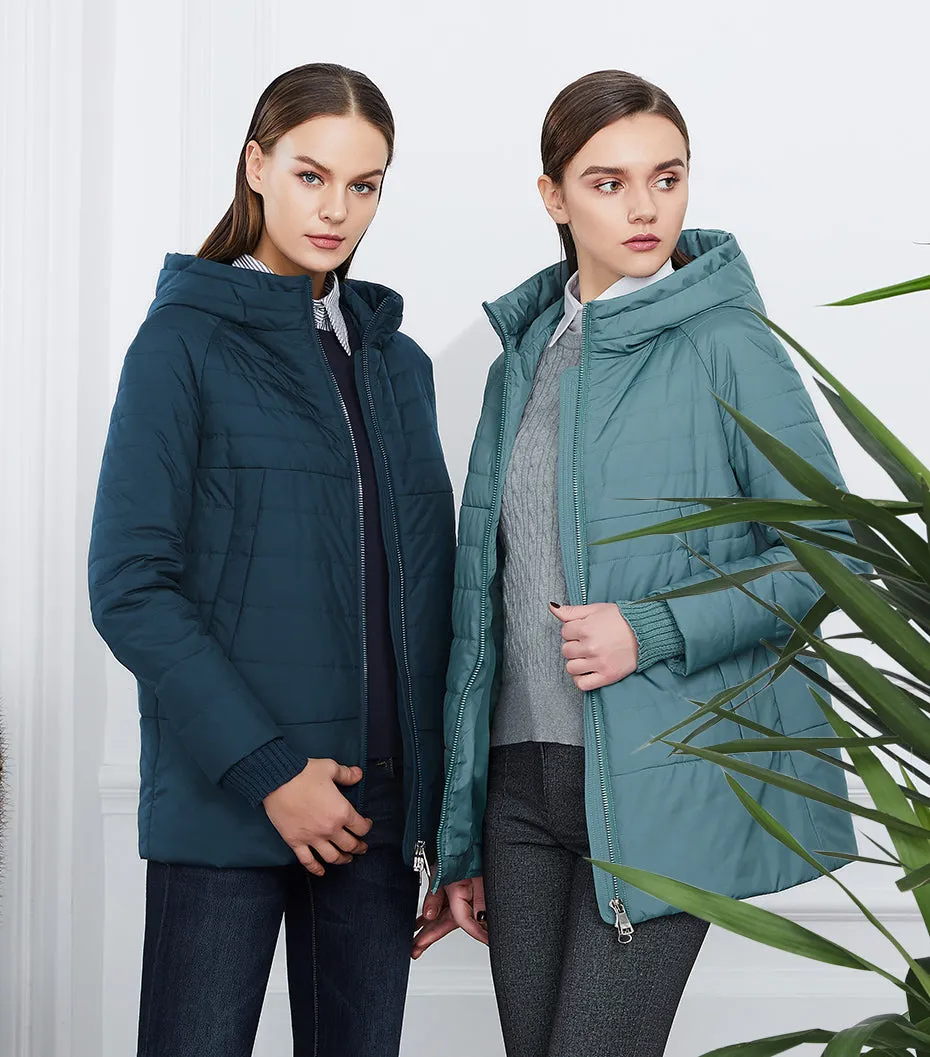 Women's Spring Thin Cotton-Padded Hooded Jacket