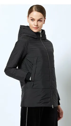 Women's Spring Thin Cotton-Padded Hooded Jacket