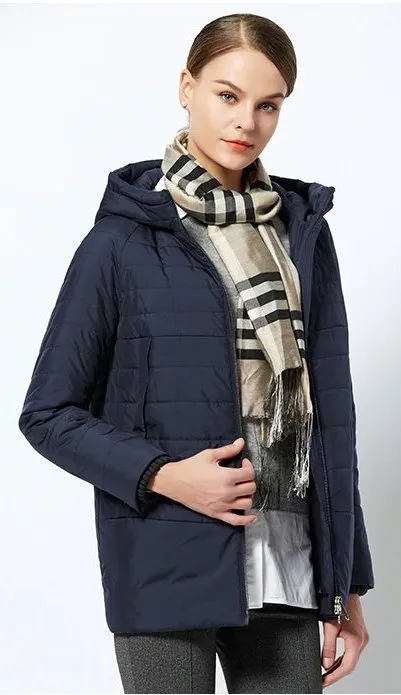 Women's Spring Thin Cotton-Padded Hooded Jacket