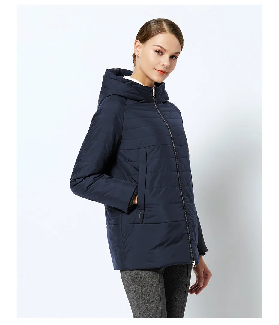 Women's Spring Thin Cotton-Padded Hooded Jacket