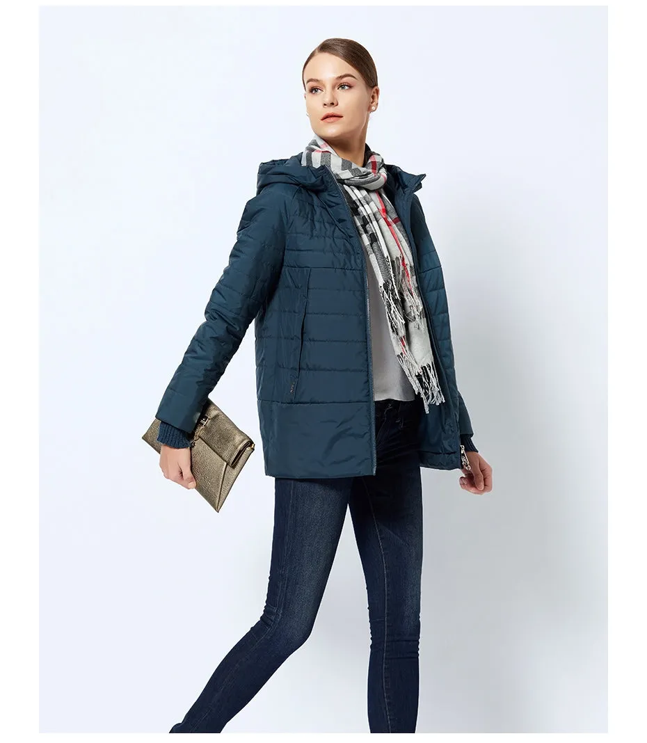Women's Spring Thin Cotton-Padded Hooded Jacket