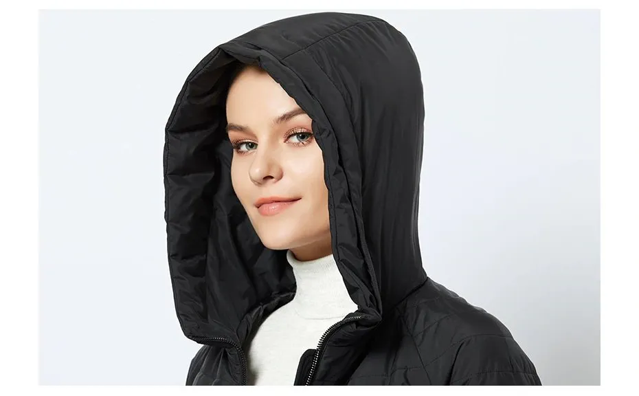 Women's Spring Thin Cotton-Padded Hooded Jacket