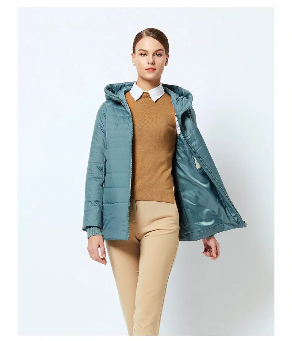 Women's Spring Thin Cotton-Padded Hooded Jacket