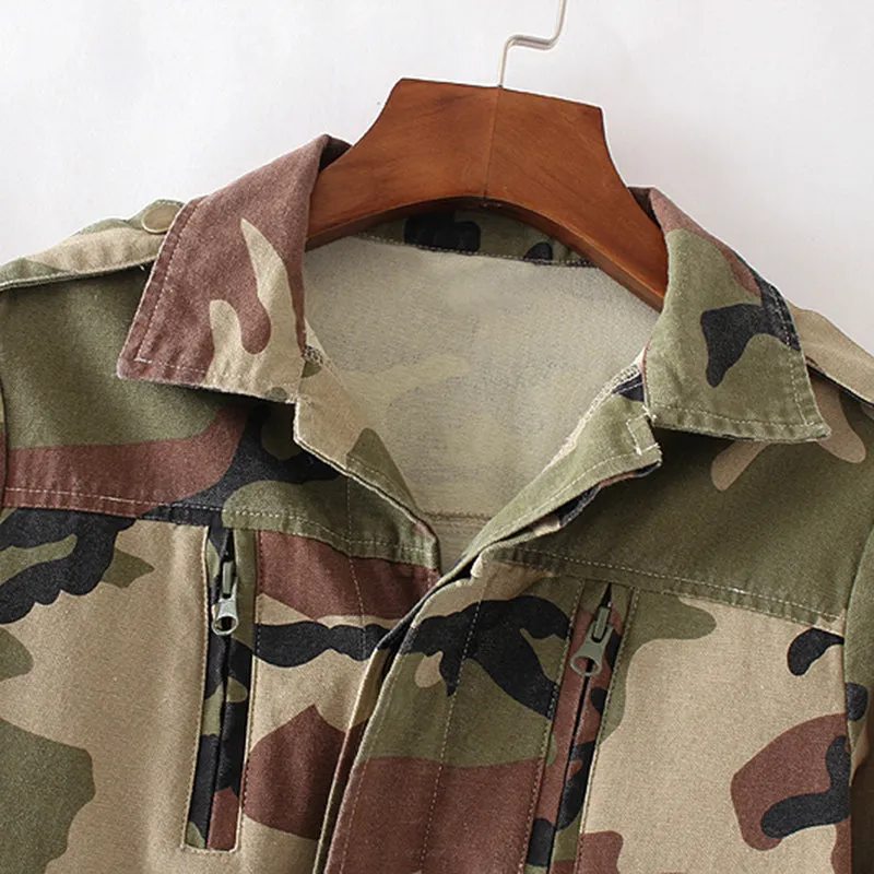 Women's Spring/Autumn Camouflage Loose Jacket