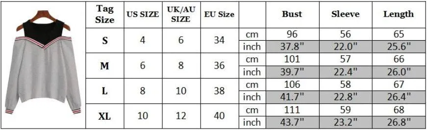 Women's Spring/Autumn Casual Long-Sleeved Off Shoulder Sweatshirt