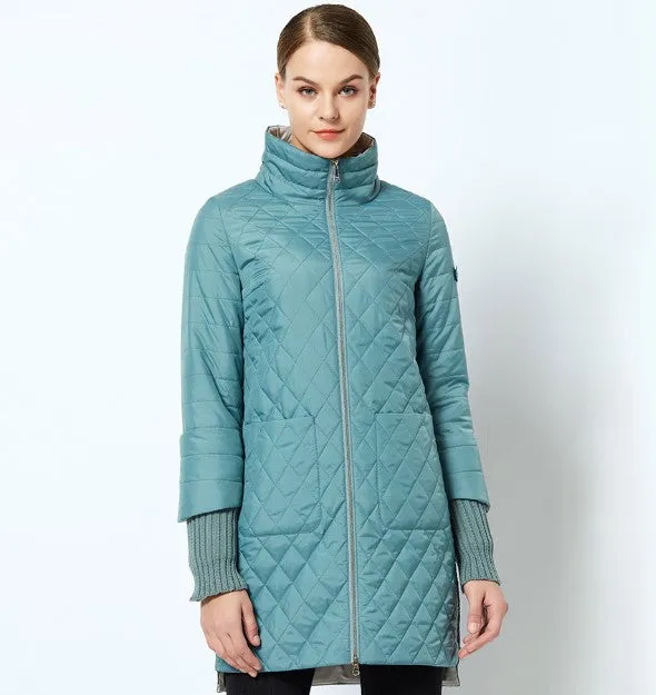 Women's Spring/Autumn Jacket With Standing Collar