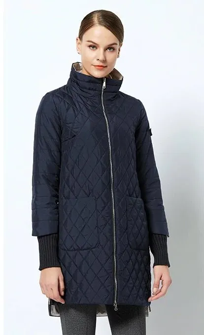 Women's Spring/Autumn Jacket With Standing Collar