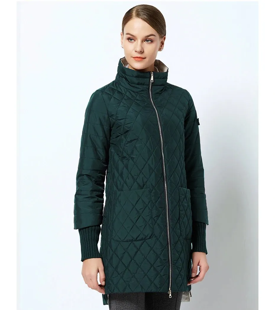Women's Spring/Autumn Jacket With Standing Collar