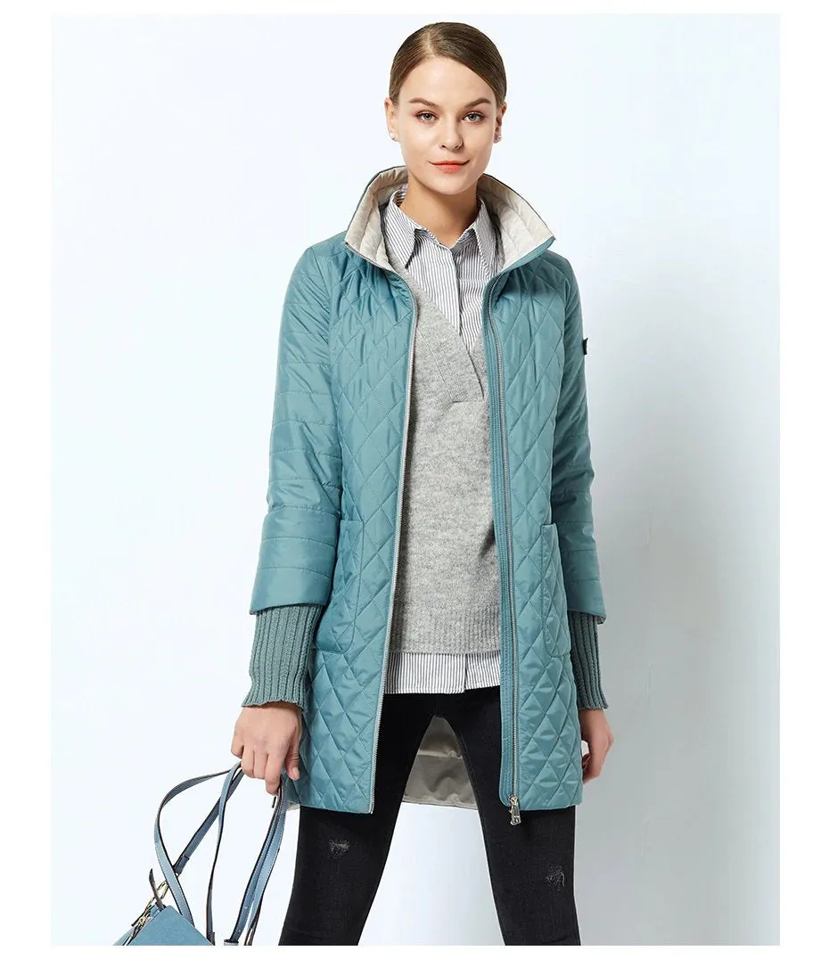 Women's Spring/Autumn Jacket With Standing Collar
