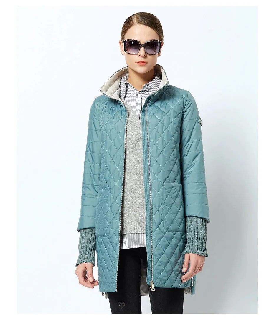 Women's Spring/Autumn Jacket With Standing Collar