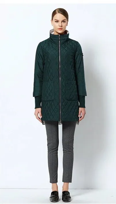 Women's Spring/Autumn Jacket With Standing Collar