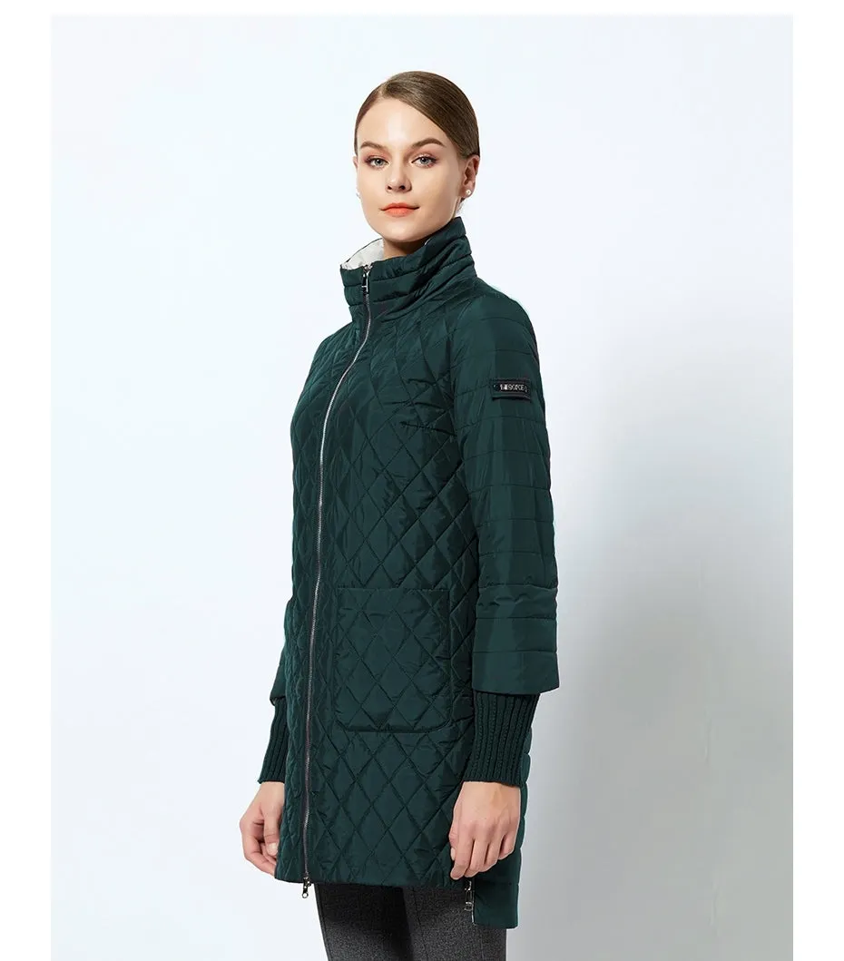 Women's Spring/Autumn Jacket With Standing Collar