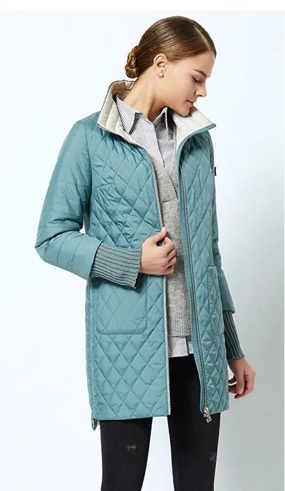Women's Spring/Autumn Jacket With Standing Collar