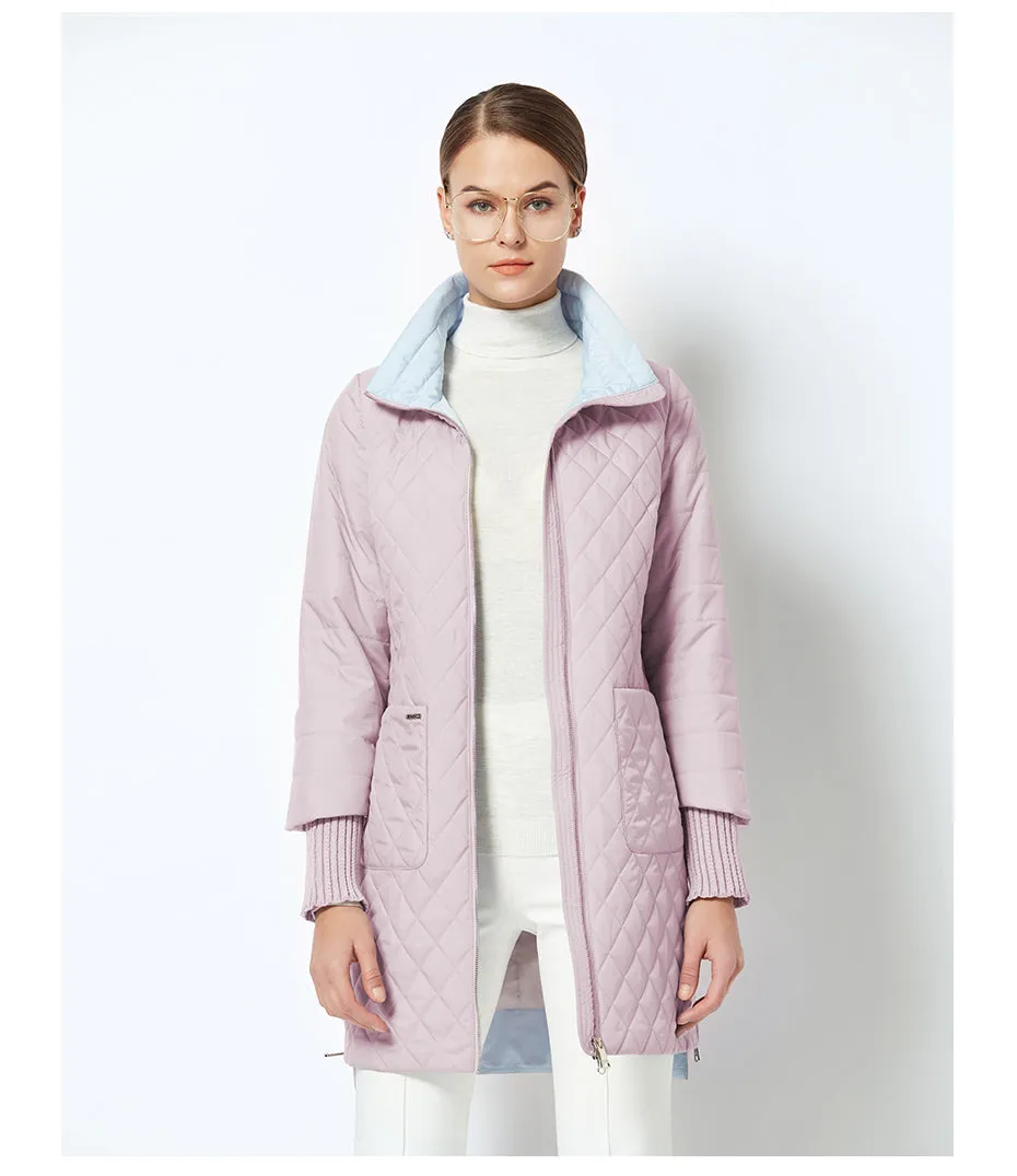 Women's Spring/Autumn Jacket With Standing Collar