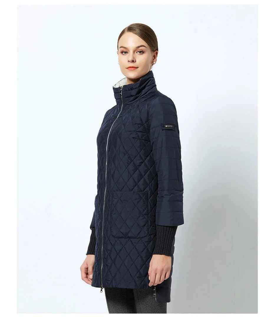Women's Spring/Autumn Jacket With Standing Collar