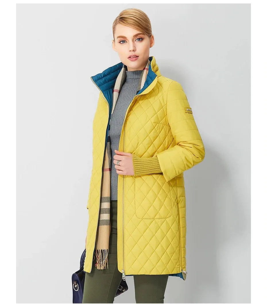 Women's Spring/Autumn Jacket With Standing Collar
