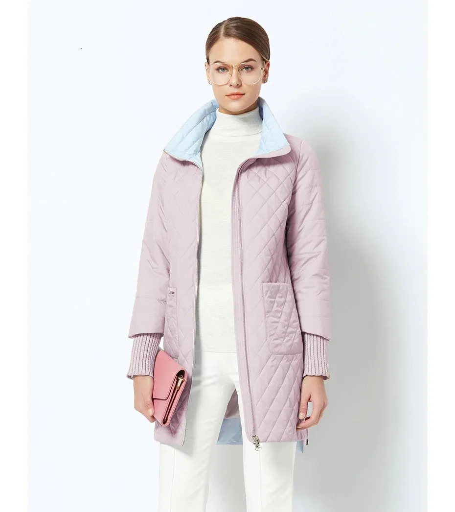 Women's Spring/Autumn Jacket With Standing Collar