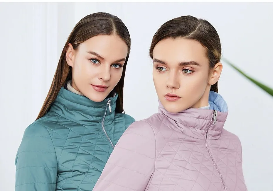 Women's Spring/Autumn Jacket With Standing Collar