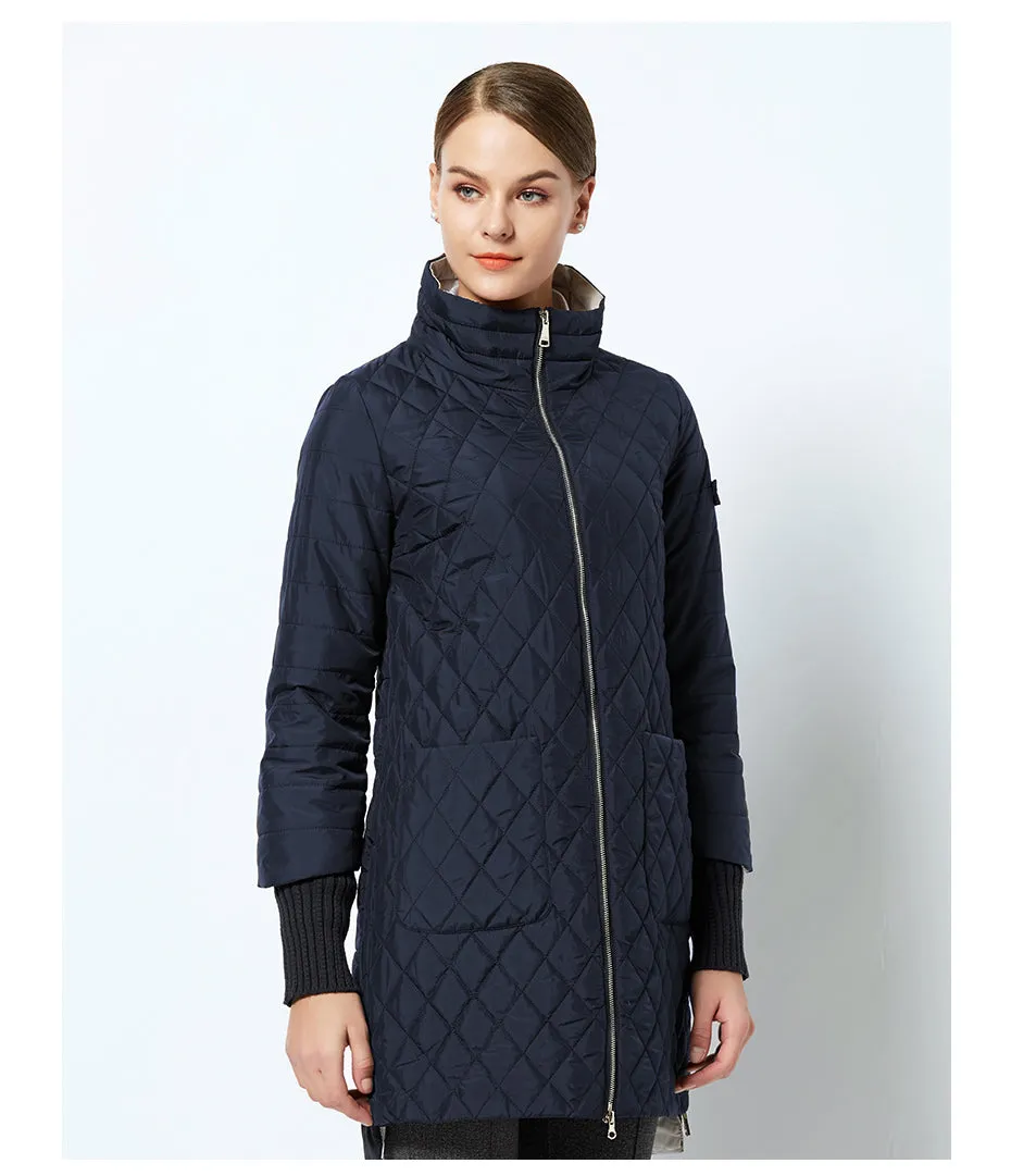 Women's Spring/Autumn Jacket With Standing Collar