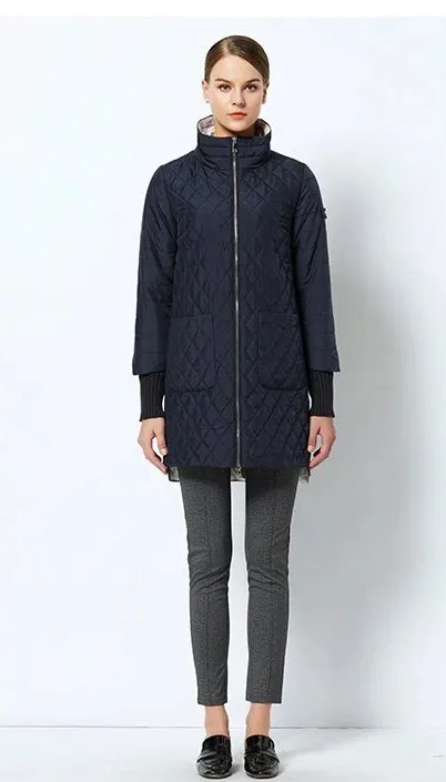Women's Spring/Autumn Jacket With Standing Collar