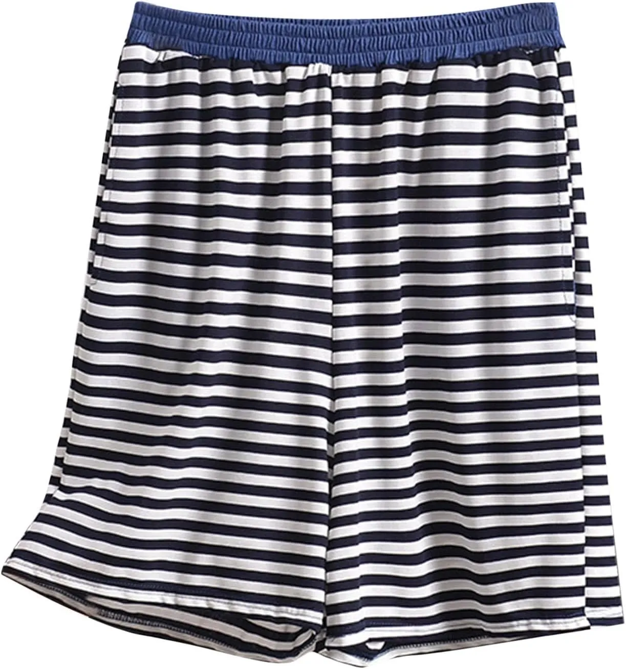 Women's Striped Pajama Shorts Soft Modal Pj's Bottoms Stylish Lounge Boxer Shorts for Sleep Gym Running with Pockets