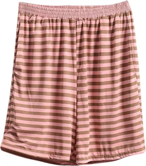 Women's Striped Pajama Shorts Soft Modal Pj's Bottoms Stylish Lounge Boxer Shorts for Sleep Gym Running with Pockets