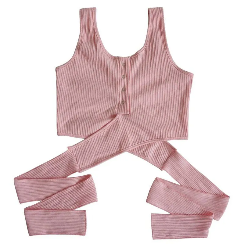 Women's Summer Cotton Wrap Stretch Lace-Up Crop Top With Bow