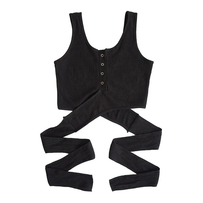 Women's Summer Cotton Wrap Stretch Lace-Up Crop Top With Bow
