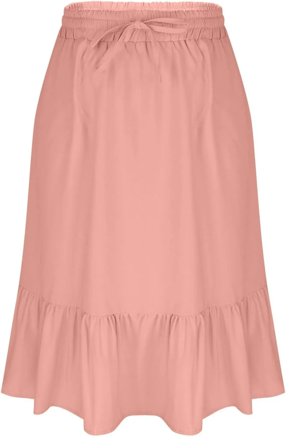 Women's Summer High Waisted Skirts Tiered Ruffle Skirts Boho Flowy Swing Pleated Skirt Casual A-Line Maxi Skirt