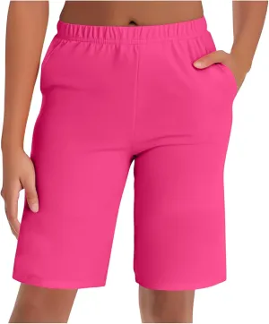 Women's Summer Soft Pajama Shorts Casual Elastic Waist Pj Bottoms Loose Sleepwear Lounge Bermuda Shorts with Pockets