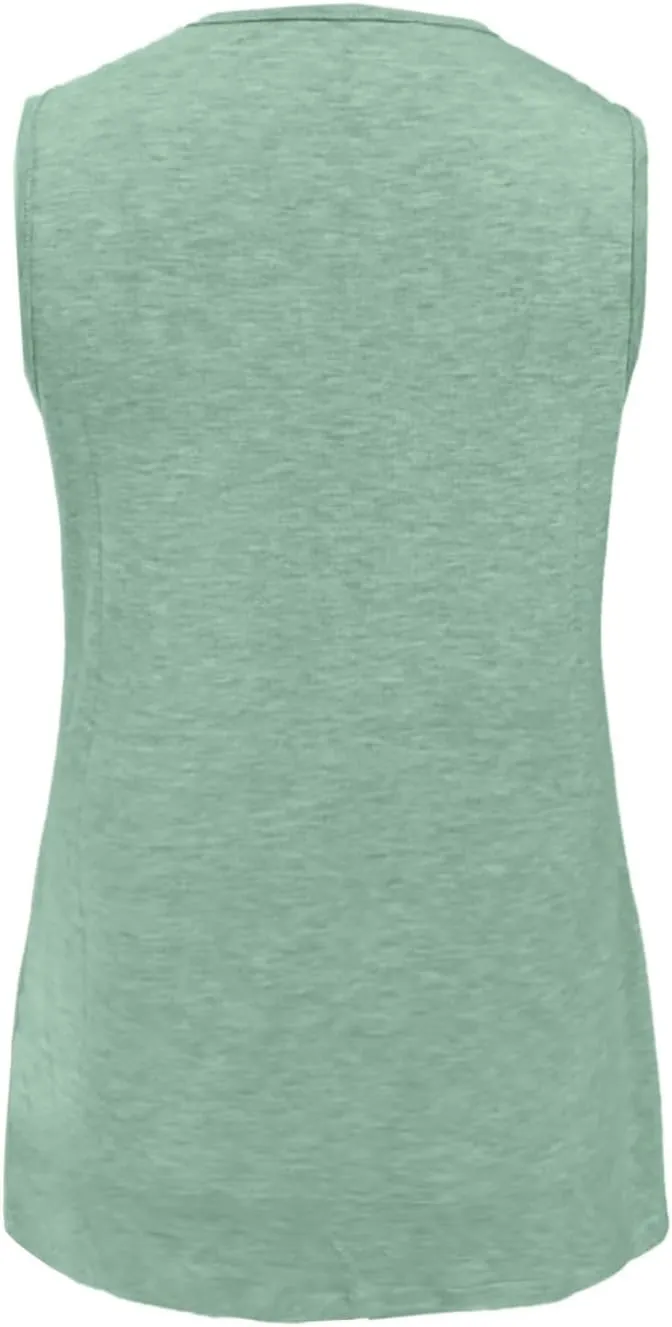 Women's Tank Tops 2025 Sleeveless Summer Vacation Beach Tee Shirts Loose Fit Solid Color T Shirts