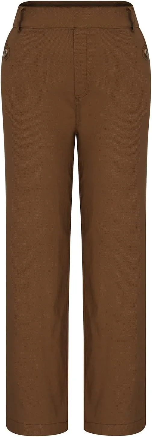 Women's Twill Suit Pants Fashion Casual High Waisted Straight-Leg Pants Classic Business Work Dress Pants Trousers