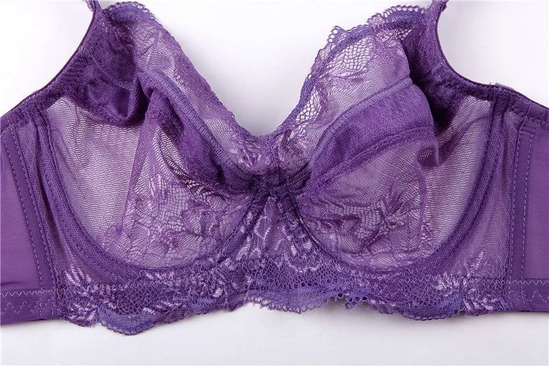 Women's Ultra-Thin Lace Plus Size Bra