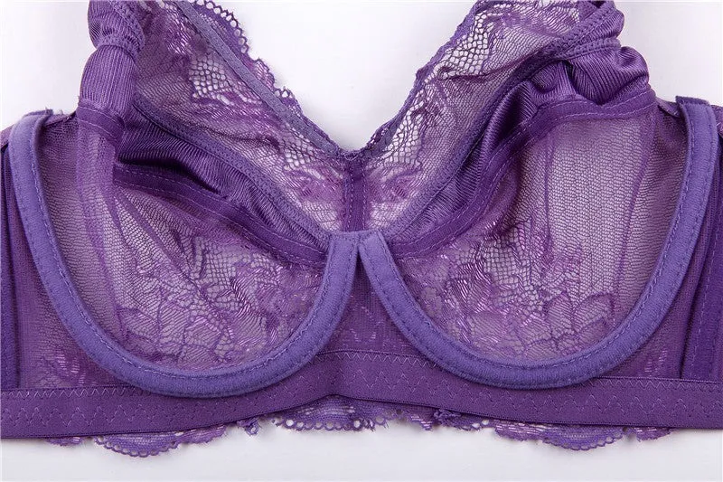 Women's Ultra-Thin Lace Plus Size Bra