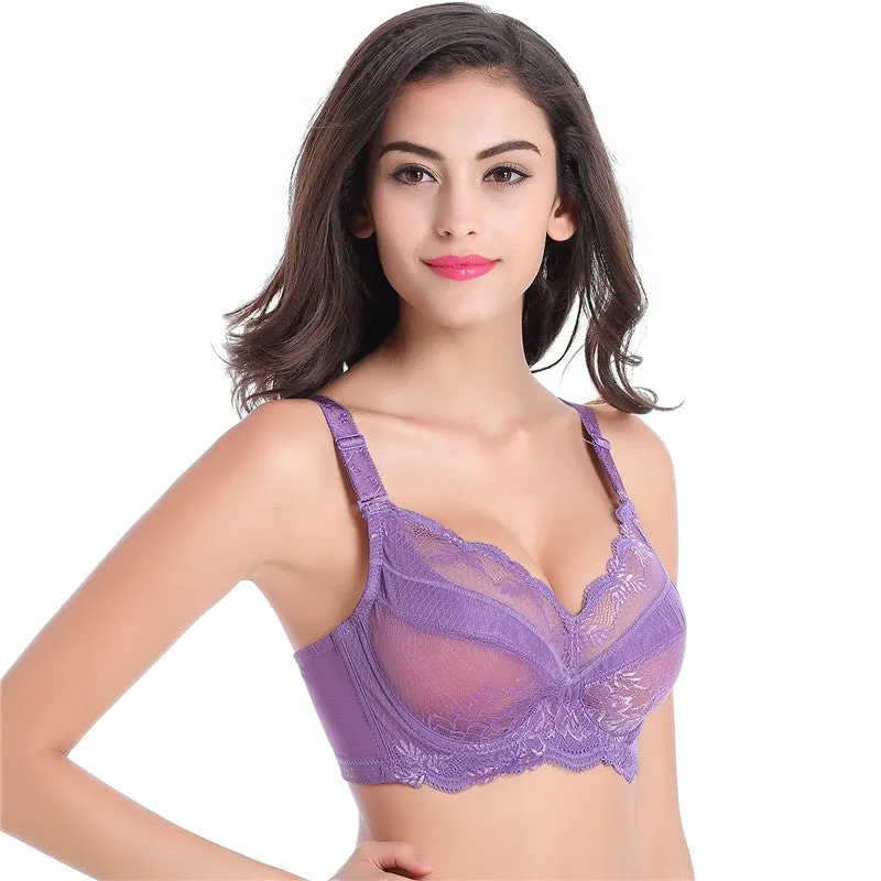 Women's Ultra-Thin Lace Plus Size Bra