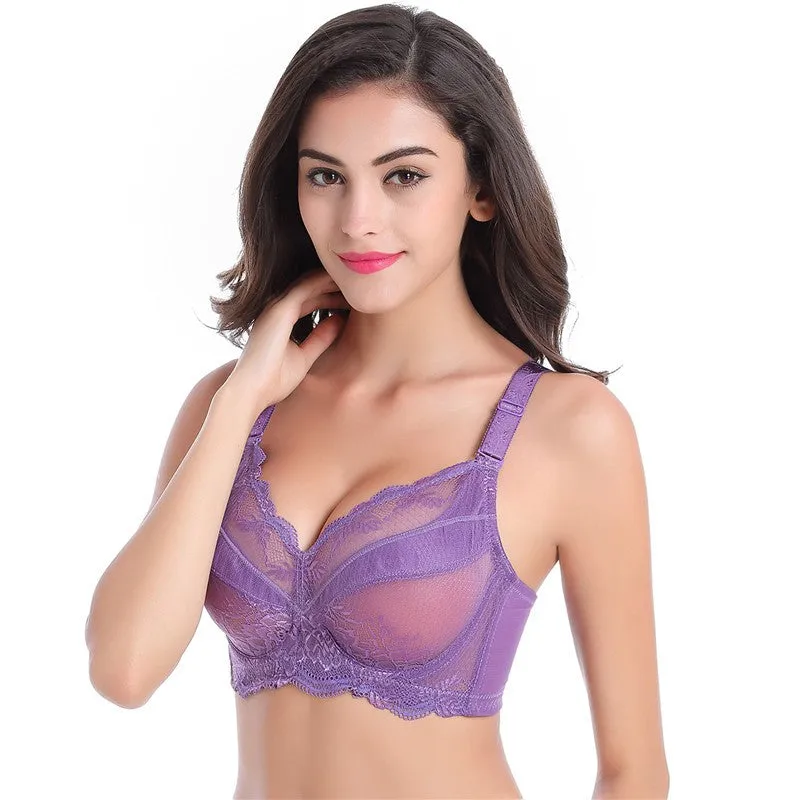 Women's Ultra-Thin Lace Plus Size Bra
