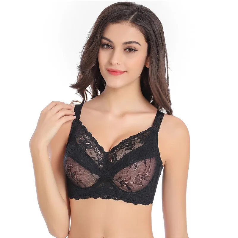 Women's Ultra-Thin Lace Plus Size Bra