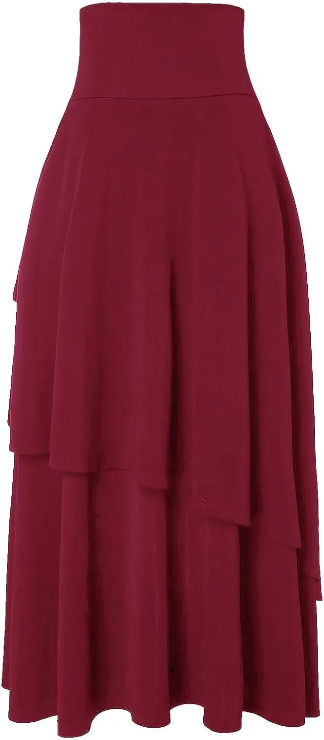 Women's Victorian Lolita Skirt Steampunk Vintage Style Skirt Gothic Clothing Lace Skirt Irregular Skirt Fringe Skirt