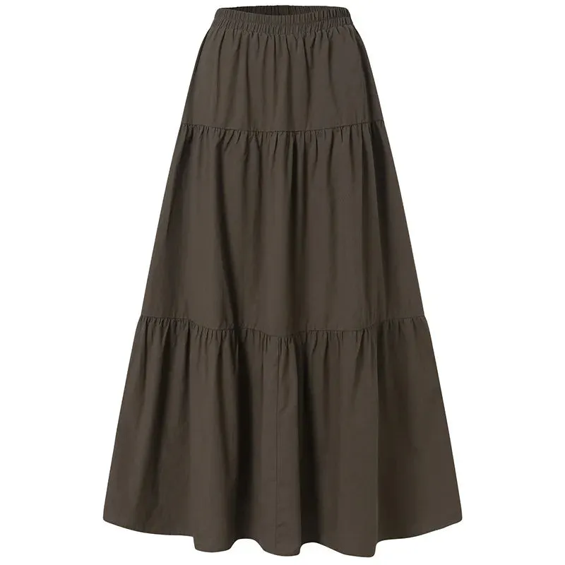 Women's Vintage Pleated Fashion Designer Long Skirts (Plus Size)