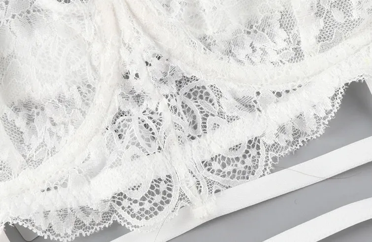 Women's White Lace Bra