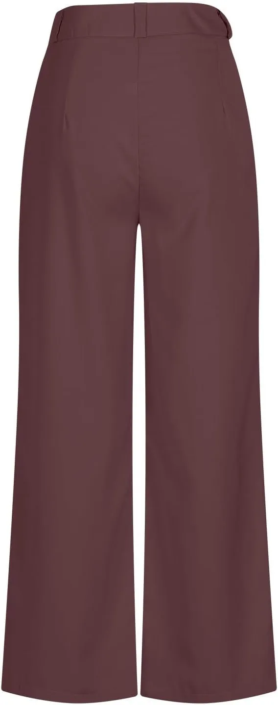 Womens Wide Leg Pants Elegant Straight Suit Pant Casual High Waisted Long Palazzo Pant Flowy Business Work Trousers