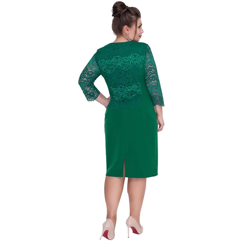 Women's Winter V-Neck Dress | Plus Size