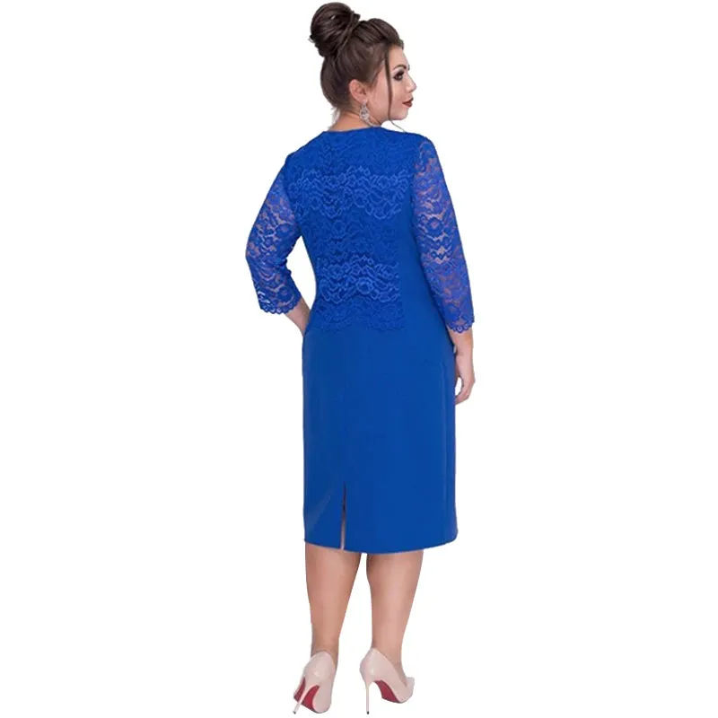 Women's Winter V-Neck Dress | Plus Size